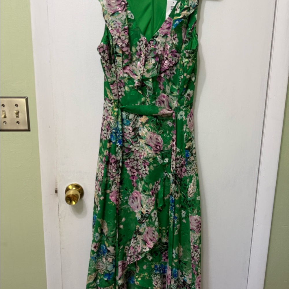 Kensie Green Floral Midi Dress
